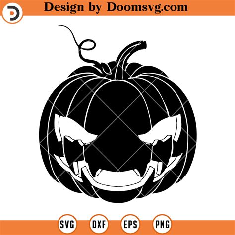 Pumpkin Face SVG, Halloween Silhouette SVG - Doomsvg