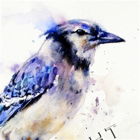 blue jay tattoo water color | BLUE JAY Original Watercolor Painting By Dean Crouser | Beautiful ...