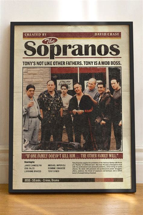 Sopranos Poster, The Sopranos Family Print, The Sopranos Family Poster, TV Series, Newspaper ...