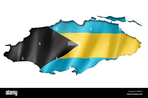 Bahamas flag map, three dimensional render, isolated on white Stock Photo - Alamy