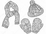 Hat And Mittens Coloring Page sketch template