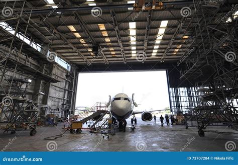 Inside aerospace hangar editorial stock image. Image of industrial - 73707284