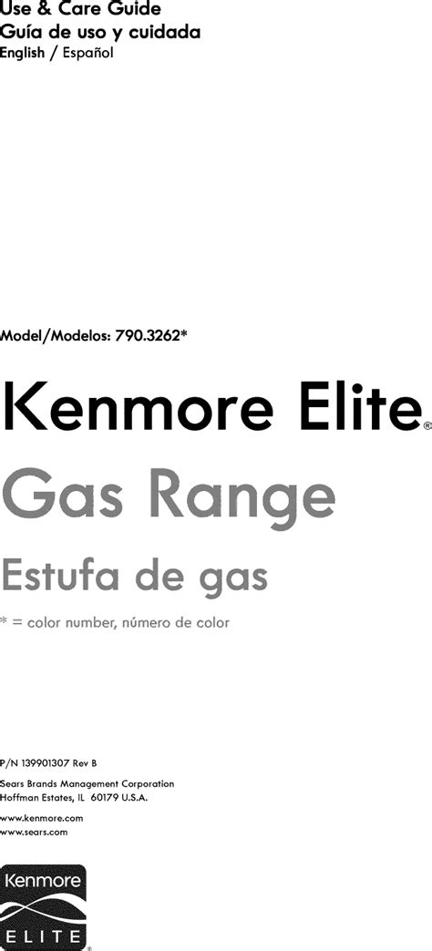 Kenmore Elite 79032623314 User Manual GAS RANGE Manuals And Guides 1407217L