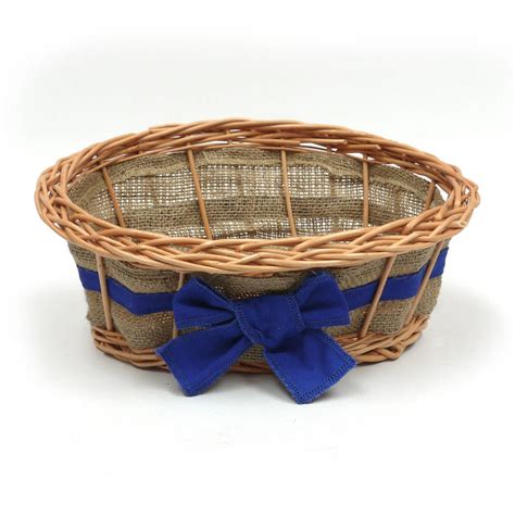 empty wicker gift basket ribbon by prestige wicker | notonthehighstreet.com