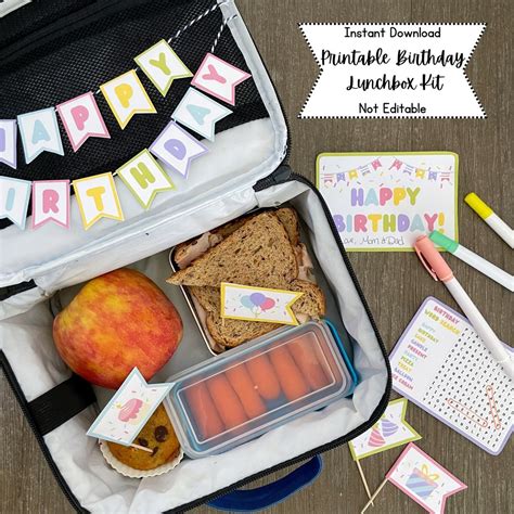 Printable Birthday Decorations Kit for Lunch Box Printable - Etsy