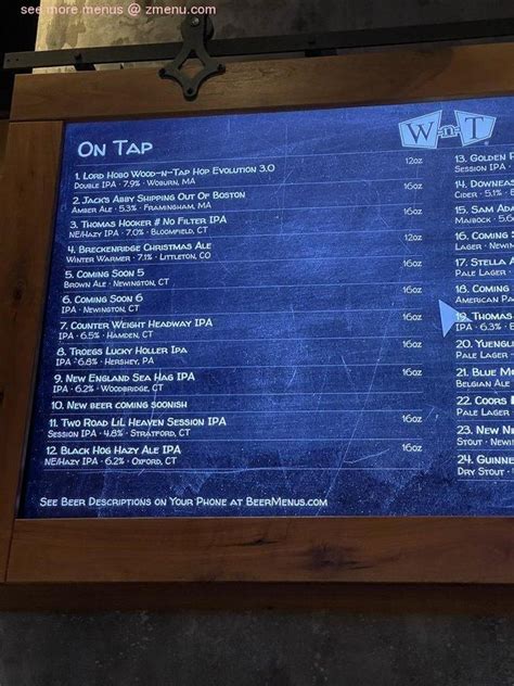 Online Menu of Wood-n-Tap Bar & Grill - Newington Restaurant, Newington, Connecticut, 06111 - Zmenu