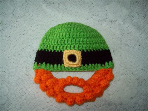 Crochet Bobble Beard LEPRECHAUN Hat Photo Prop Irish St - Etsy