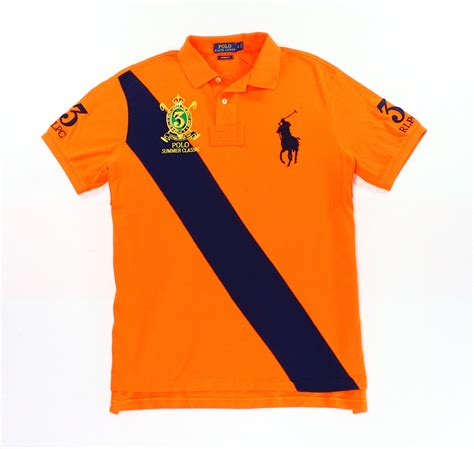 Polo Ralph Lauren - Polo Ralph Lauren NEW Orange Mens Size Large L Colorblock Polo Shirt ...