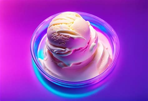 Premium Photo | Vanilla ice cream and vibrant bold