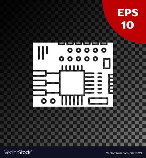 White printed circuit board pcb icon isolated Vector Image