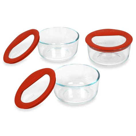 Pyrex® No-Leak™ 3-Piece Glass Container Set Freezer Containers, Glass Storage Containers, Glass ...