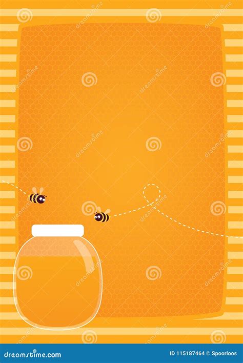 Honey jar background a4 stock vector. Illustration of pattern - 115187464