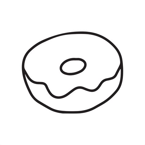 vector drawing in doodle style donut. simple line drawing donut, cake ...