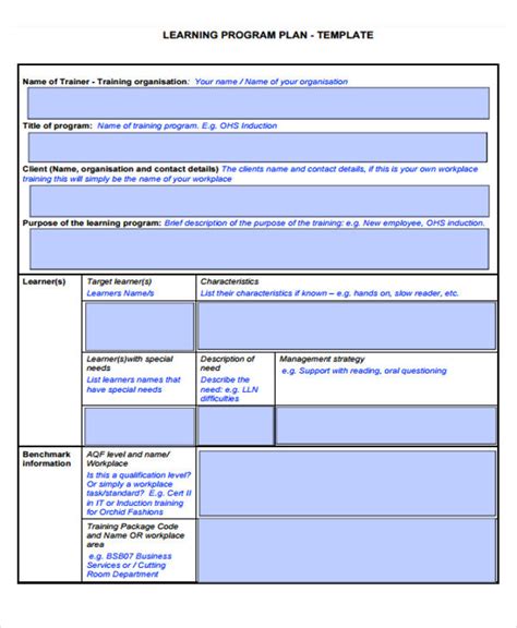 Learning Plan Template - 15+ Samples, Examples Format Download | Free & Premium Templates