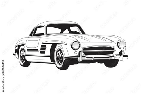 outline car silhouette Illustration Stock Vector | Adobe Stock