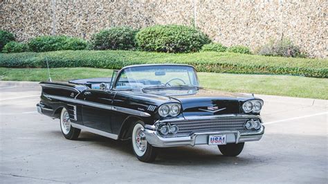 1958, Chevrolet, Impala, Convertible, Cars, Classic, Black Wallpapers ...