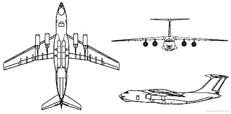 Ilyushin IL-76 Candid blueprints free - Outlines