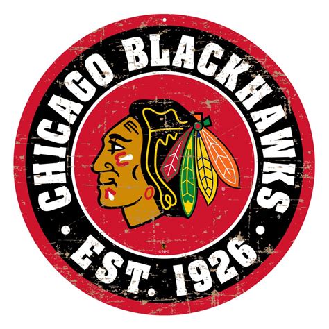 Chicago Blackhawks 22" Round PVC Distressed Logo Wall Sign – HHOFecomm