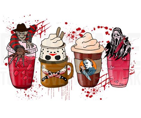 $2.79 • Horror Friends Coffee PNG, Horror Movie Coffee PNG, Halloween ...