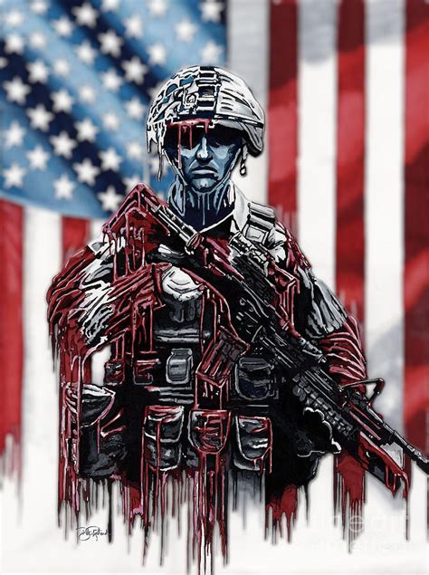 American Soldier Drawing by Bill Richards - Fine Art America