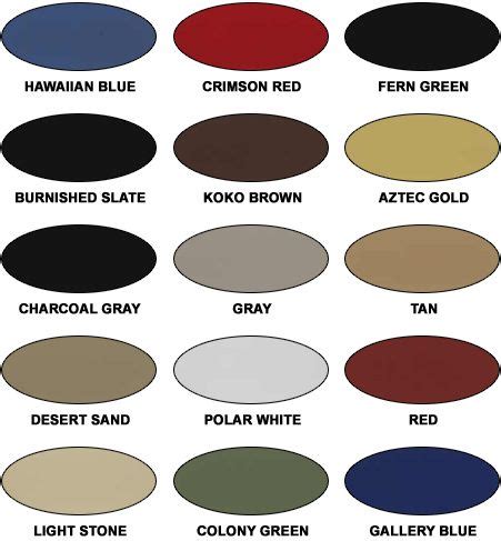 SteelCo Steel Building Color Chart | Metal roof, Mueller metal buildings, Fern green