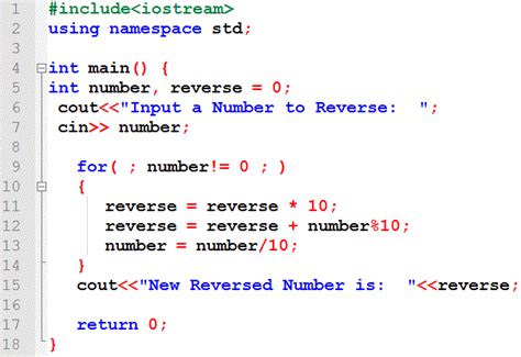 Reverse a Number in C++ Program Code ~ C++ Programming Tutorial for ...