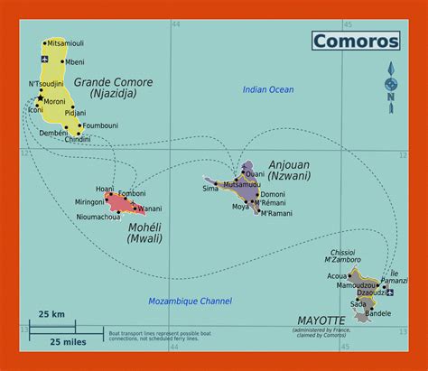 Regions map of Comoros Islands | Maps of Comoros | Maps of Africa | GIF map | Maps of the World ...