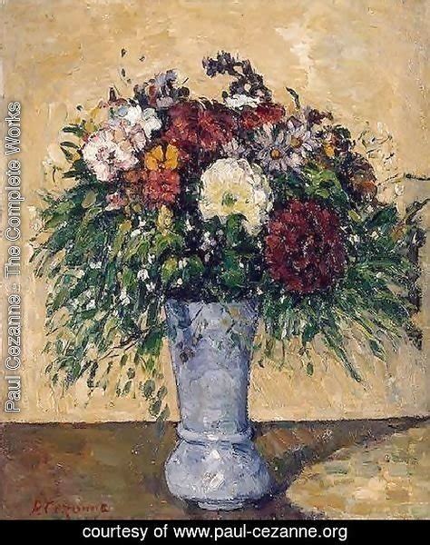 Paul Cezanne - The Complete Works - Flowers In A Blue Vase - paul-cezanne.org