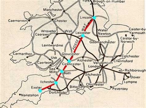 The Fosseway. An ancient Roman road, about 230 miles in length linking ...