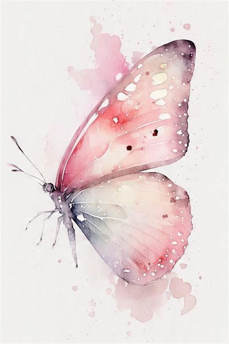 Premium Photo | Beautiful light pink butterfly watercolor butterfly watercolor painting