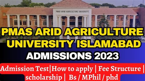 PMAS Arid Agriculture University Rawalpindi Admissions 2023 | Arid ...