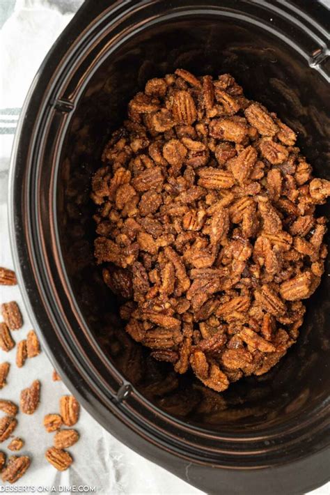 Slow Cooker Candied Pecans - Desserts on a Dime