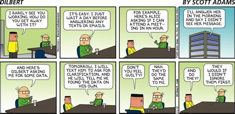 Wally Answers Texts Later - Dilbert Comic Strip on 2020-12-06 : dilbert