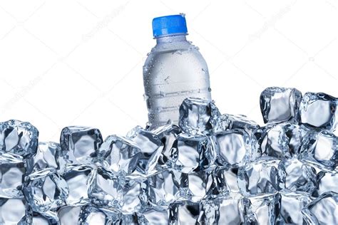 Cold Water Bottle In Ice Bucket — Stock Photo © somchaij #97867654