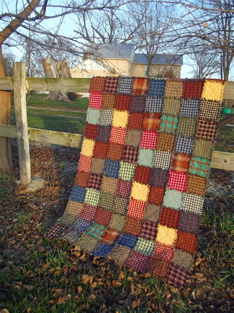 Rustic Rag Quilt Throw Ready to Ship | Etsy | Patchwork, Colcha de patchwork, Pachwork