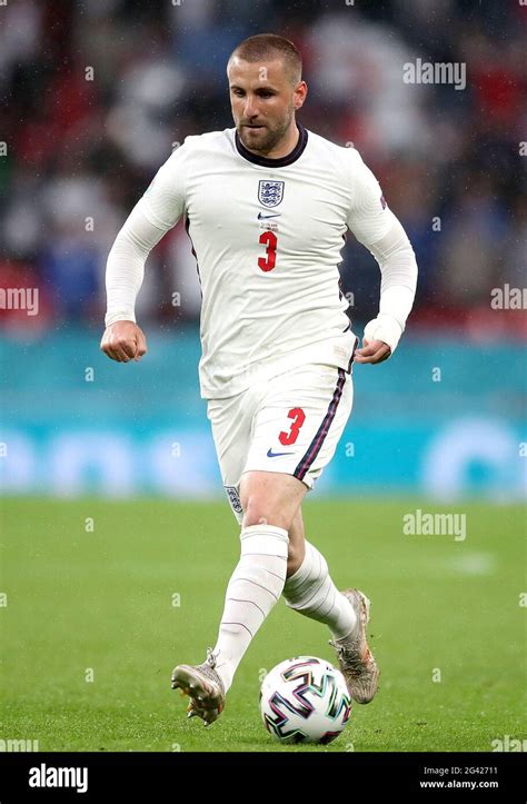 England's Luke Shaw during the UEFA Euro 2020 Group D match at Wembley ...