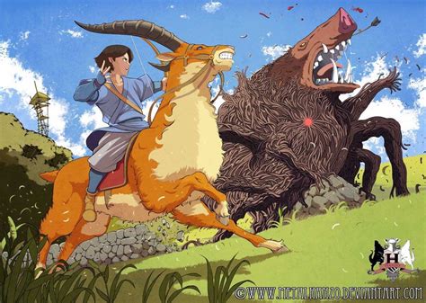 Ashitaka Versus The Demon Boar(Princess Mononoke) by *MetalHanzo ...