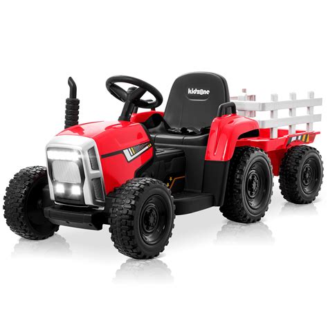 Buy Kidzone 12V 7AH Kids Battery Powered Electric Tractor with Trailer ...