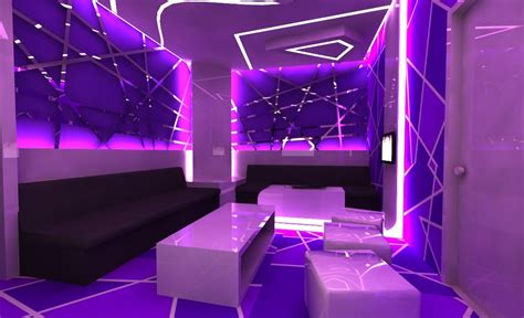 kARAOKE ROOM | Karaoke Room Design in Violet Cyberpunk Room Interiors ...