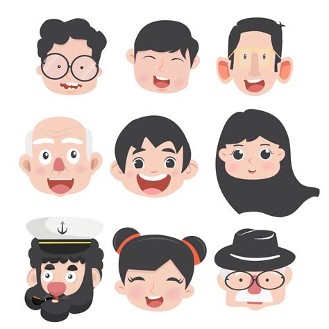 Collection of Funny cartoon avatars 670900 Vector Art at Vecteezy