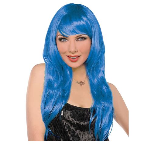 Glamorous Long Blue Wig | Wigs, Purple wig, Blue wig