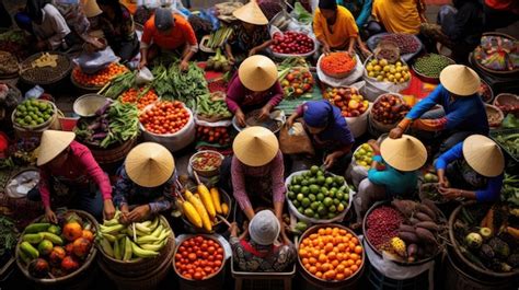 Premium AI Image | A vibrant traditional market in Indonesia