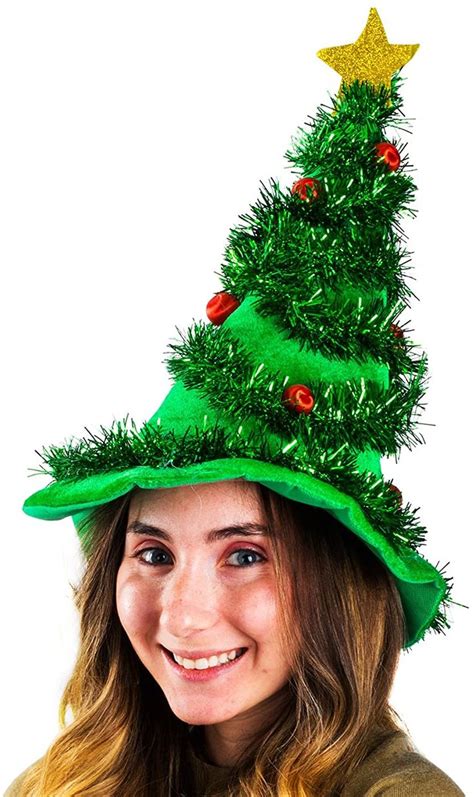 Chapeau de Noël - Chapeau de sapin de Noël pour adulte - Chapeaux fantaisie amusants pour fête ...