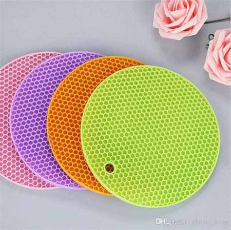 Heat-Resistant Table Pads-Household Kitchen Round Non-Slip-Silicone Mats-Protect & Style ...