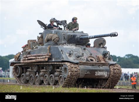 FURY Sherman M4 A2 E8 Tank as featured in the movie Fury with Brad Pitt, at Tankfest 2016 Stock ...