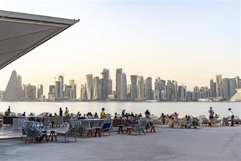 Doha`s Corniche in West Bay. Editorial Image - Image of scene, doha ...