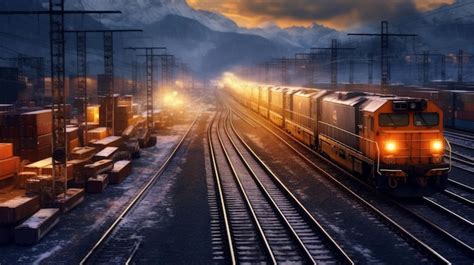 Premium Photo | Railway freight corridors develop dedicated rail AI ...