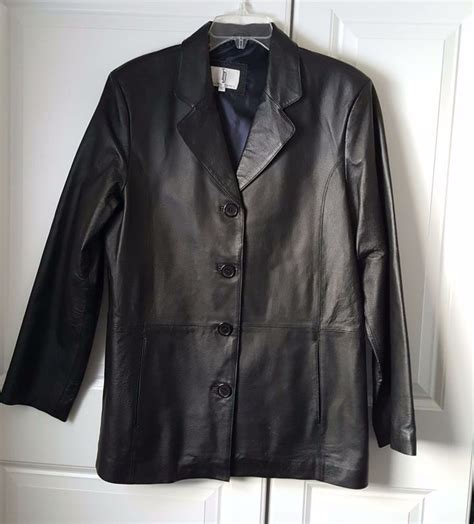 TIMOTHY DANIELS LEATHER JACKET BLACK Fitted WOMEN'S SIZE L #TIMOTHYDANIELS #LEATHERJACKET ...