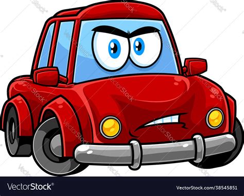 Angry car cartoon character Royalty Free Vector Image