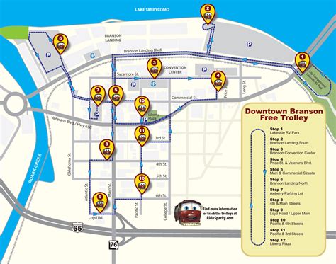 Map of Trolley Stops - RideSparky